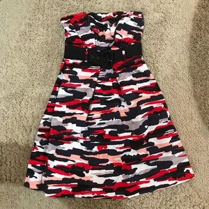 Strapless Dress with Belt